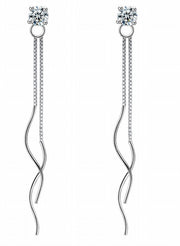 スタッドピアス アクセサリー レディース 女性用 ファッション小物 ラインストーン 立て爪 バックキャッチ チェーン 揺れる ゆらゆら 長め おしゃれ かわいい 上品 プレゼント ギフト 誕生日 記念日