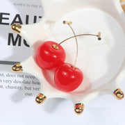 ピアス スタッドピアス 両耳用 レディース 女性 アクセサリー 耳飾り さくらんぼ チェリー 揺れる バックキャッチ ロングピアス シンプル かわいい キュート ガーリー 定番 おしゃれ プレゼント ギフト 記念日 お出かけ 赤 橙 ワイン