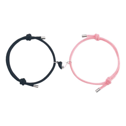 ペアブレスレット 腕輪 レディース メンズ アクセサリー 2点セット ブラック×ピンク バリエーション画像