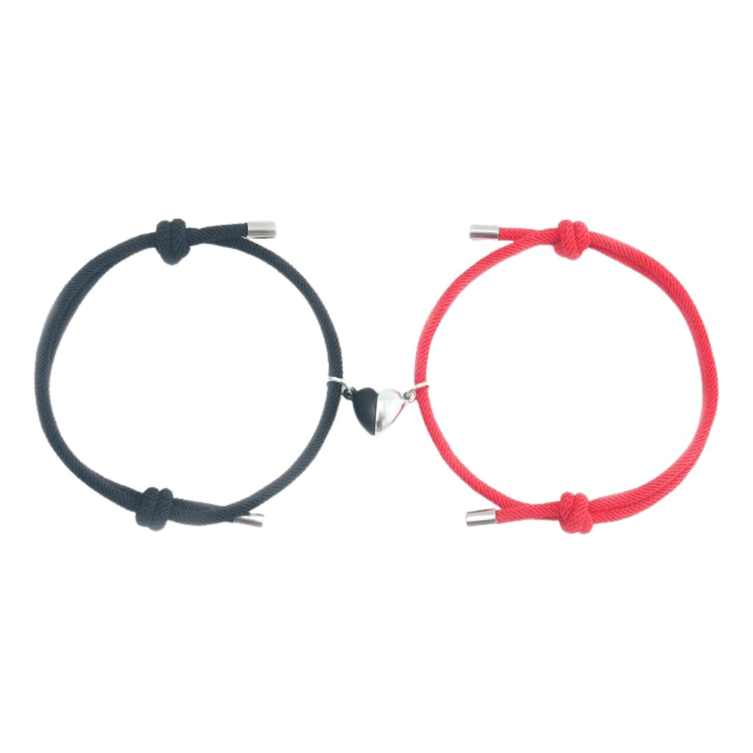 ペアブレスレット 腕輪 レディース メンズ アクセサリー 2点セット ブラック×レッド バリエーション画像