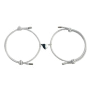 ペアブレスレット 腕輪 レディース メンズ アクセサリー 2点セット 磁石 マグネット ハート 紐 調節可能 カップル 恋人 お揃い 女性 男性 可愛い おしゃれ プレゼント ギフト 贈り物 誕生日 記念日