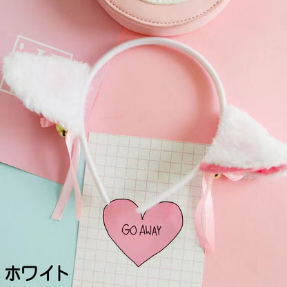 カチューシャ 猫耳 ネコ耳 リボン 鈴付き レディース 商品画像2