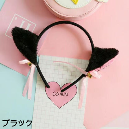 カチューシャ 猫耳 ネコ耳 リボン 鈴付き レディース 商品画像3