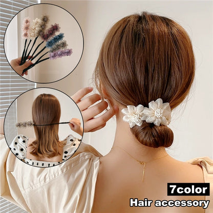 お団子メーカー ヘアワイヤー レディース ヘアアクセサリー フラワー お花 商品画像