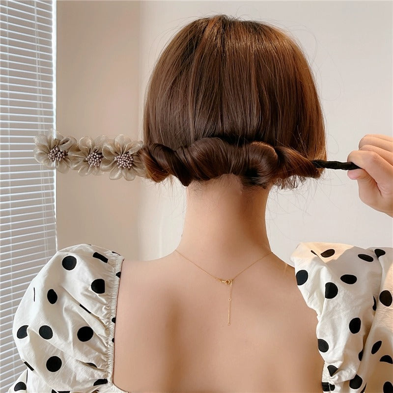 お団子メーカー ヘアワイヤー レディース ヘアアクセサリー フラワー お花 商品画像4