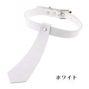 チョーカー 首飾り ネックレス 男女兼用 レディース メンズ アクセサリー ネクタイ風 レザー調 調整可能 おしゃれ パンク風