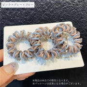 ヘアゴム スプリング 単品 レディース 女性用 ヘアアクセサリー 配色 バイカラー ツイスト ねじり 太め おしゃれ かわいい まとめ髪 ヘアアレンジ ポニーテール ブラック ブラウン ピンク グレー ブルー 黒 茶色 青