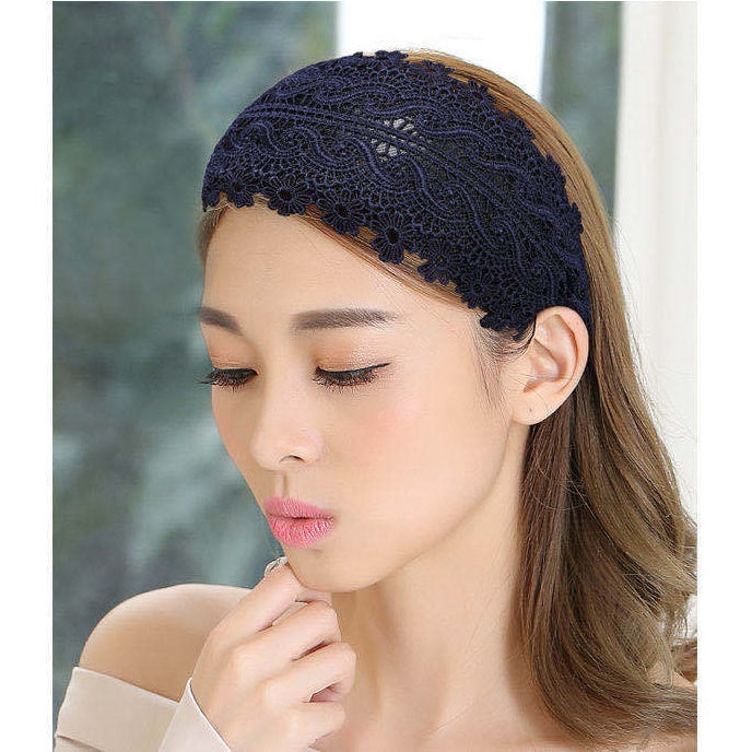 カチューシャ レディース ヘアアクセサリー 幅広 ワイド レース 商品画像3