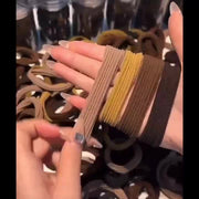 ヘアゴム 同色5本セット 5個セット リングゴム 太め レディース シンプル シック ベーシック 無地 髪留め ヘアアレンジ まとめ髪 髪ゴム デイリー 定番 シンプル 普段使い 学生 女性用 婦人用