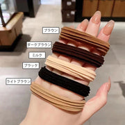 ヘアゴム 同色5本セット 5個セット リングゴム 太め レディース シンプル シック ベーシック 無地 髪留め ヘアアレンジ まとめ髪 髪ゴム デイリー 定番 シンプル 普段使い 学生 女性用 婦人用