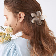 ヘアクリップ バンスクリップ レディース 女性用 へアアクセサリー 花 フラワー 半透明 クリア 透け感 髪留め 髪飾り ヘアアレンジ まとめ髪 ヘアアクセ 大人かわいい 上品 おしゃれ カラバリ豊富
