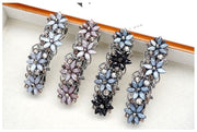 バレッタ レディース ヘアクリップ ヘアアクセサリー 髪飾り 髪留め 金属製 花 フラワー ラインストーン キラキラ まとめ髪