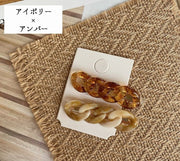 ヘアクリップ ヘアピン ヘアアクセサリー 髪飾り セット レディース 女性 フェイクパール パール調 アイボリー アンバー べっ甲風 べっ甲柄 お洒落 おしゃれ 大人