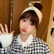 ヘアバンド 幅広 レディース 女性 ヘアアクセサリー クロス ベロア調 ヘッドバンド ヘアターバン 髪飾り 髪留め まとめ髪 ヘアアレンジ 無地 ソリッドカラー ファッション小物 婦人用