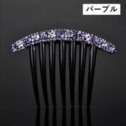 ヘアコーム かんざし 簪 レディース 女性用 ヘアアクセサリー 髪留め 髪飾り ヘアアレンジ まとめ髪 夜会巻き ラインストーン フラワー キラキラ 可愛い おしゃれ お呼ばれ パーティー