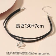 チョーカー ネックレス アクセサリー レディース 女性用 ビーズ 月 黒 シルバーカラー 銀色 かわいい おしゃれ シンプル ギフト 記念日 誕生日 プレゼント 贈り物 ファッション小物