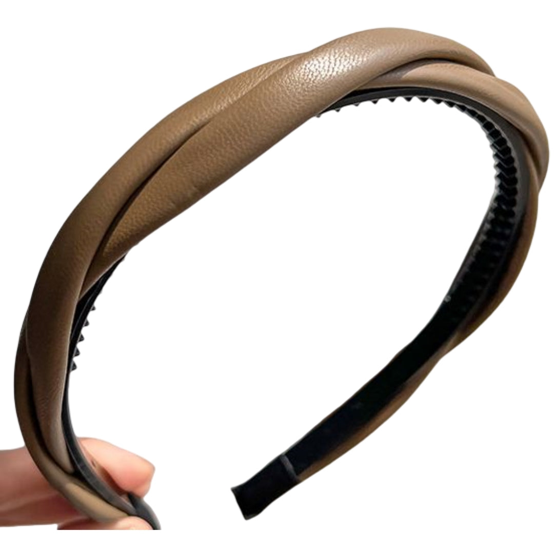 カチューシャ レディース アクセサリー ヘアアクセ ツイスト ホワイト 5ブラウン バリエーション画像