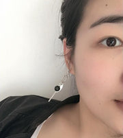 ピアス スタッドピアス ロング 揺れる レディース 女性 アクセサリー リング ボール 大理石風 シルバーカラー 上品 お洒落 大人可愛い お出かけ 普段使い デイリー 耳飾り ファッション小物 婦人用 プレゼント ギフト