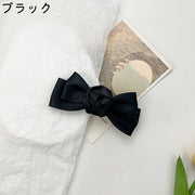 ヘアクリップ レディース 女性 婦人 大人 髪飾り 髪留め ヘアアクセサリー リボン型 バラ風 お花風 黒 ピンク 赤 紫 サテン調 おしゃれ かわいい 可愛い シンプル