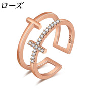 指輪 オープンリング フリーサイズ 単品 アクセサリー レディース 女性 リング ラインストーン キラキラ ゴールドカラー 可愛い おしゃれ 高見え 贈り物 誕生日 ギフト 普段使い プレゼント ファッション小物
