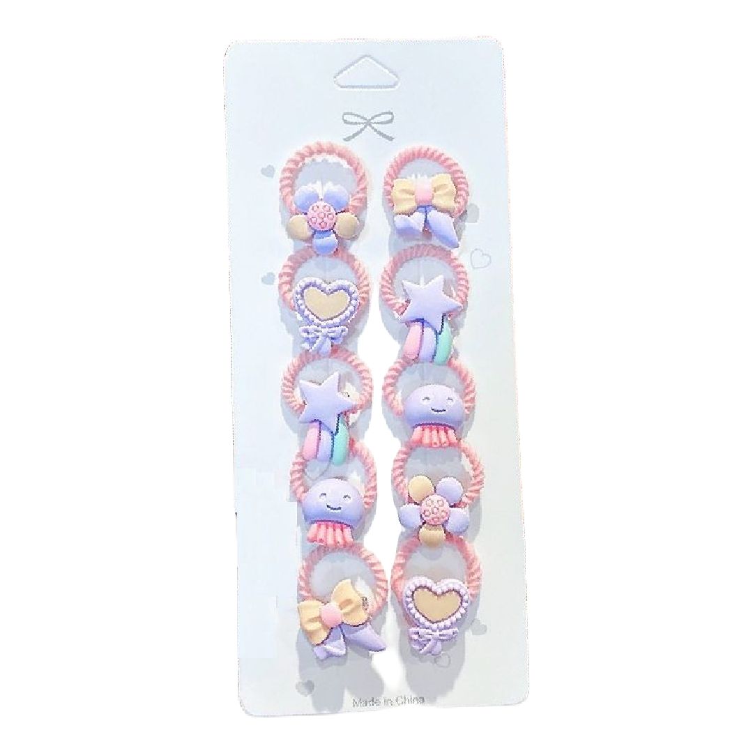 ヘアゴム 10個セット キッズ 子供 ベビー 赤ちゃん 1【スター】 バリエーション画像