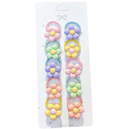 ヘアゴム 10個セット キッズ 子供 ベビー 赤ちゃん 5【フラワー】 バリエーション画像