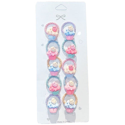 ヘアゴム 10個セット キッズ 子供 ベビー 赤ちゃん 6【カップケーキ】 バリエーション画像