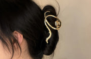 バンスクリップ ヘアクリップ レディース 女性 婦人 ヘアアクセサリー まとめ髪 髪留め ヘアアレンジ ウェーブ クロス 大きめ 単色 無地 シンプル かわいい おしゃれ 上品 きれいめ お出かけ 通勤 プレゼント ギフト フォーマル 銀色 金色