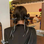 ヘアクリップ 単品 ヘアアクセサリー レディース 女性 髪飾り 髪留め まとめ髪 ヘアアレンジ ロング リボン 垂れる シンプル 可愛い