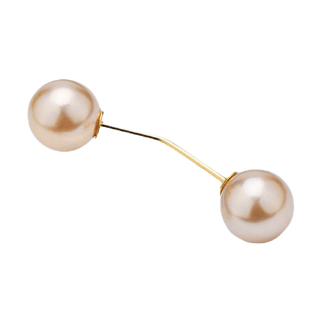 ブローチ ピンブローチ レディース アクセサリー フェイクパール 上品 シャンパン×カーブ バリエーション画像