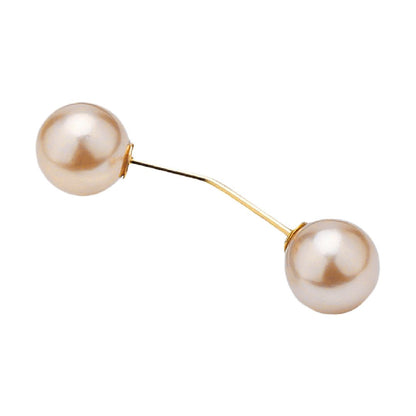 ブローチ ピンブローチ レディース アクセサリー フェイクパール 上品 シャンパン×カーブ バリエーション画像