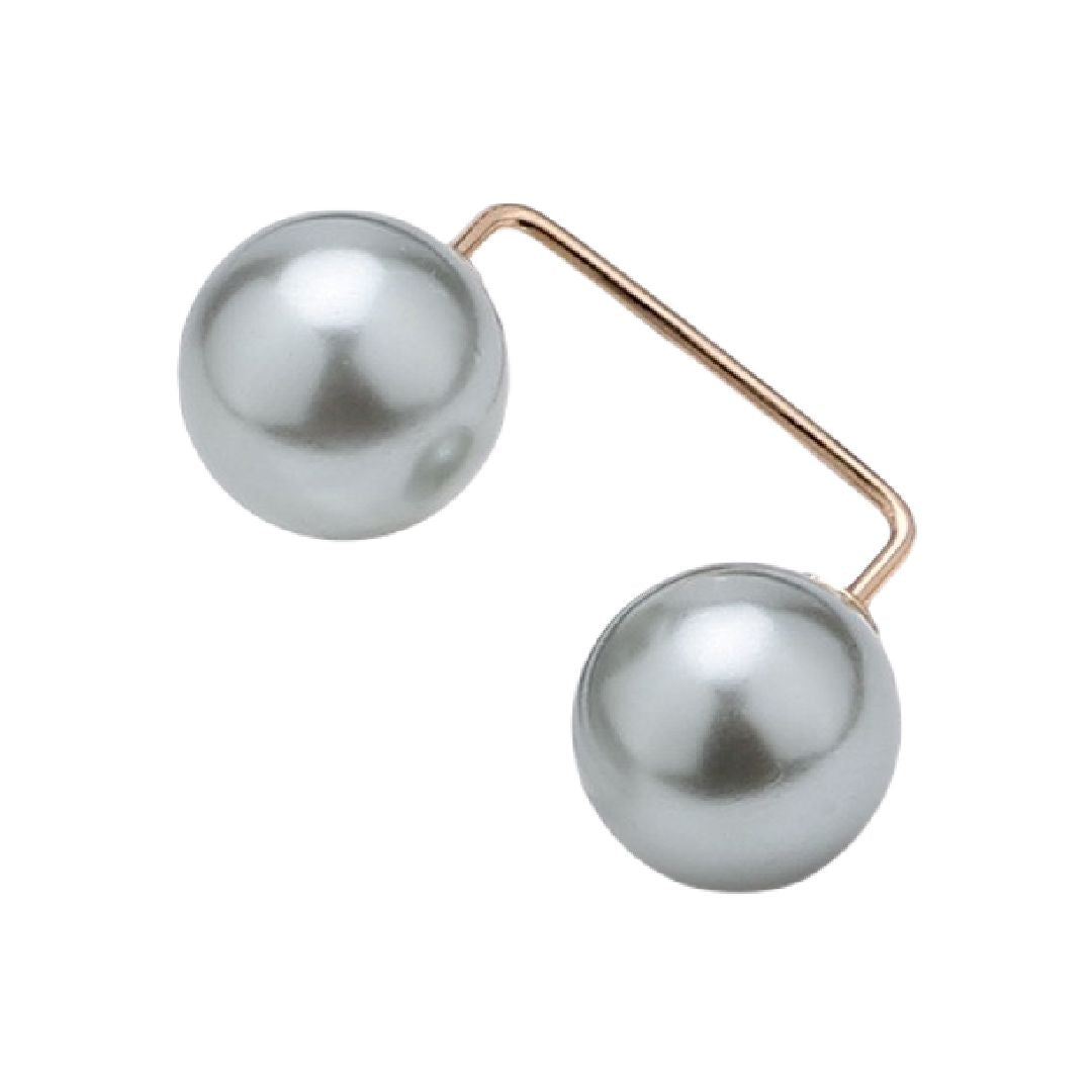 ブローチ ピンブローチ レディース アクセサリー フェイクパール 上品 グレー3.1cm バリエーション画像