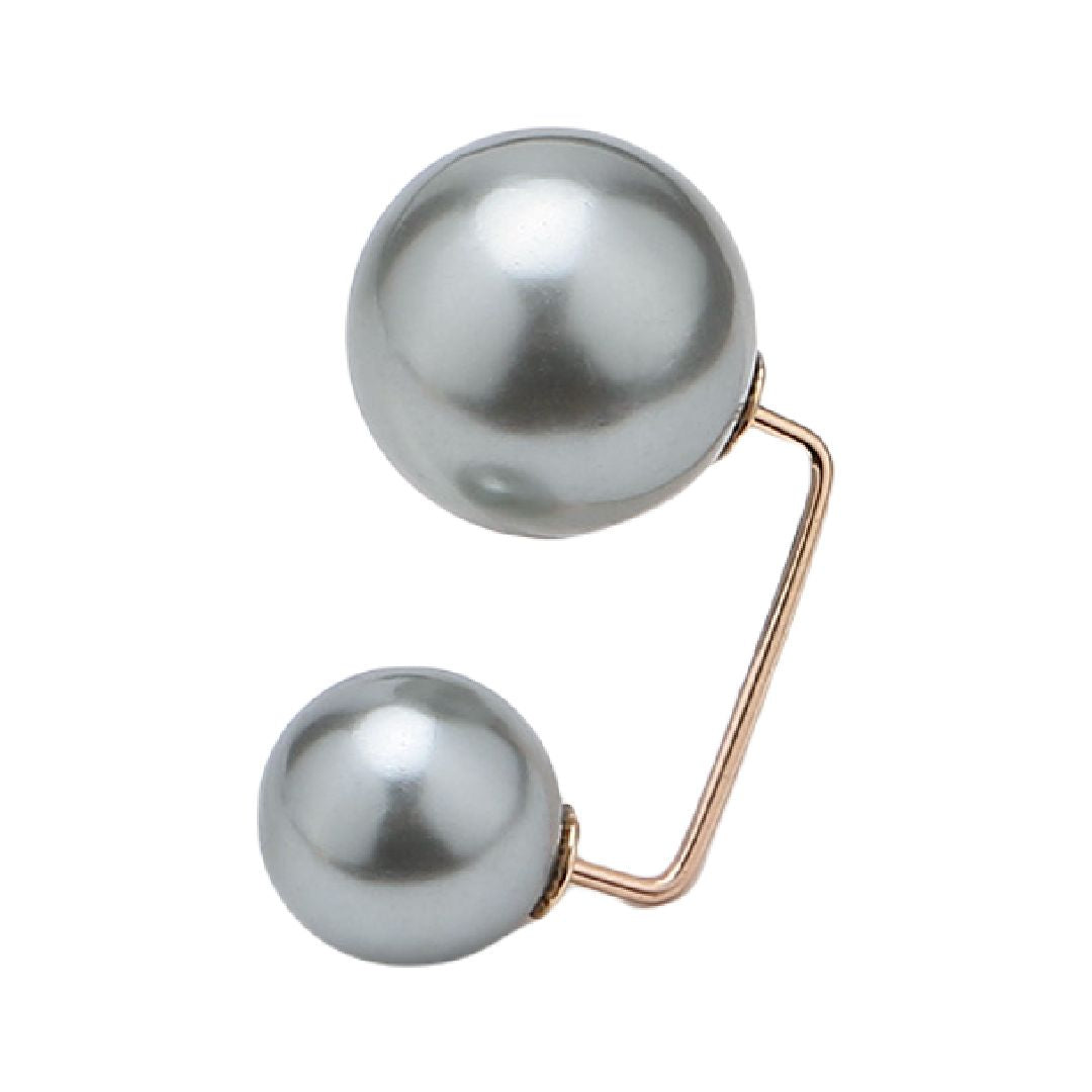 ブローチ ピンブローチ レディース アクセサリー フェイクパール 上品 グレー3.4cm バリエーション画像