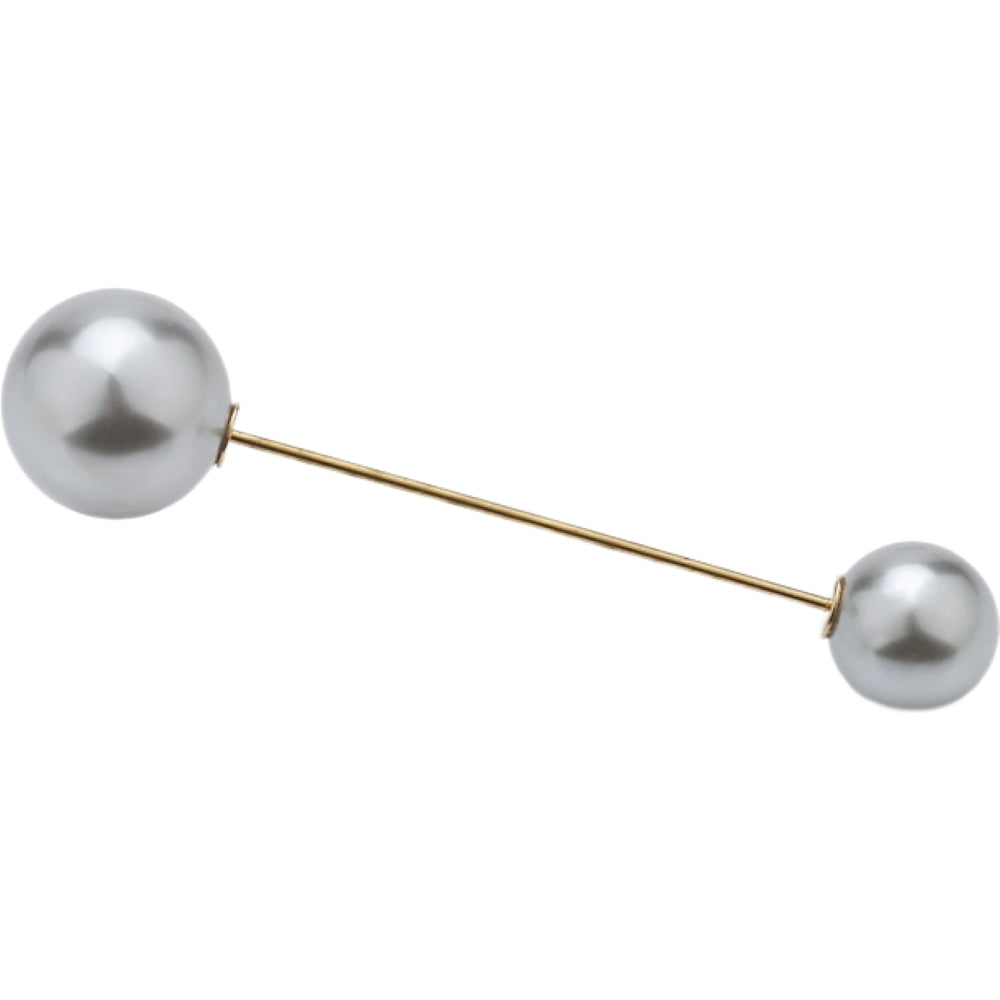 ブローチ ピンブローチ レディース アクセサリー フェイクパール 上品 グレー6.5cm バリエーション画像