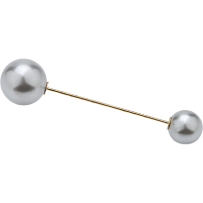 ブローチ ピンブローチ レディース アクセサリー フェイクパール 上品 グレー6.5cm バリエーション画像
