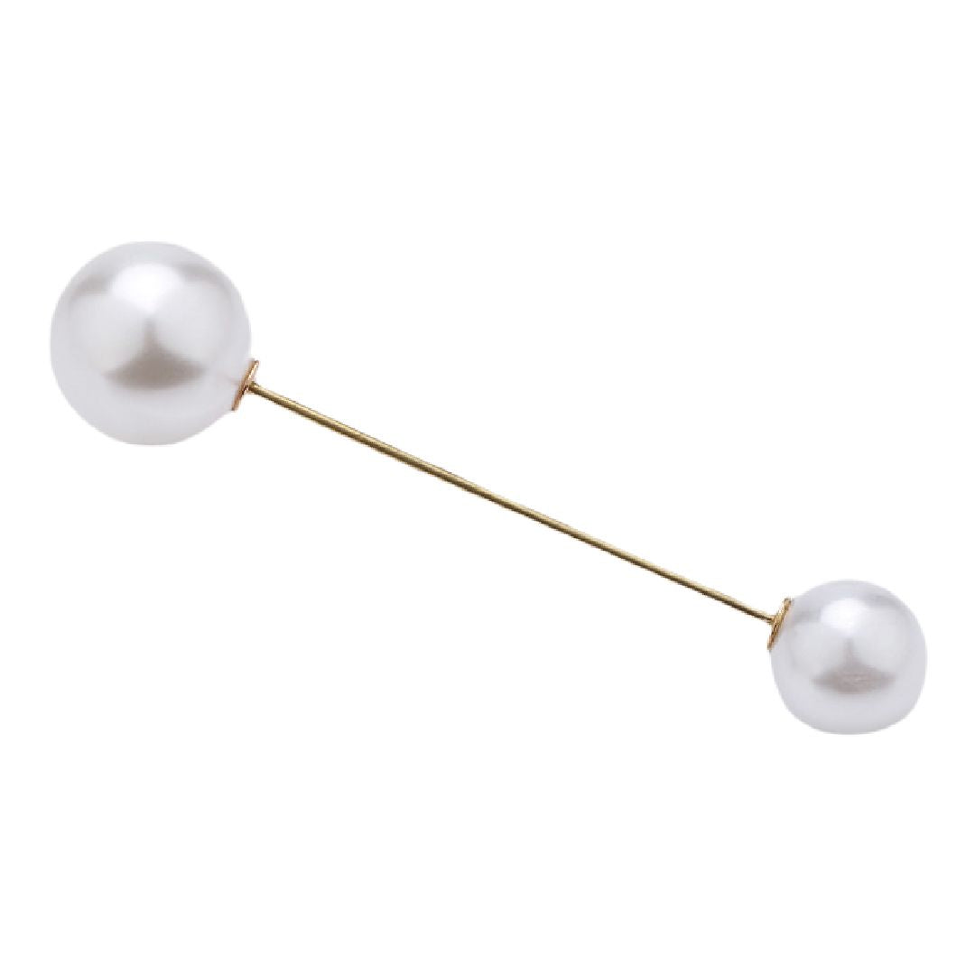 ブローチ ピンブローチ レディース アクセサリー フェイクパール 上品 ホワイト6.5cm バリエーション画像