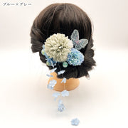 かんざし 簪 ヘアクリップ 髪留め 5種セット 5点セット レディース 女性 ヘアアクセサリー 和装小物 和風アクセサリー お花 フラワー 蝶 刺繍レース フェイクパール イエロー ピンク ブルー パープル 可愛い キュート 華やか ガーリー フェミニン おしゃれ 成人式 入学式 卒業式