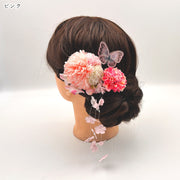かんざし 簪 ヘアクリップ 髪留め 5種セット 5点セット レディース 女性 ヘアアクセサリー 和装小物 和風アクセサリー お花 フラワー 蝶 刺繍レース フェイクパール イエロー ピンク ブルー パープル 可愛い キュート 華やか ガーリー フェミニン おしゃれ 成人式 入学式 卒業式