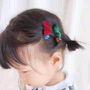 ヘアクリップ 髪留め 5個セット キッズ用 子ども用 子供用 女の子 ハート ワニクリップ くちばしクリップ コーデュロイ 無地 ブラウン グリーン ピンク シンプル カジュアル ポップ 可愛い キュート ガーリー おしゃれ
