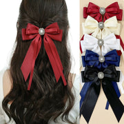 ヘアクリップ リボン レディース 女性 ヘアアクセサリー 髪留め 髪飾り ロング 揺れる 垂れる ビッグ 大きめ 存在感 ヘアアレンジ まとめ髪 婦人用 ファッション小物