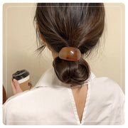 ヘアゴム レディース ヘアアクセサリー カーブ モチーフ ストーン調 シェル風 おしゃれ かわいい きれいめ 大人上品 お出かけ オフィス カジュアル デイリー 女性用