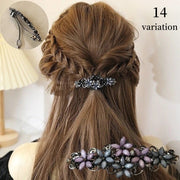 バレッタ ヘアアクセサリー レディース 髪留め 髪飾り まとめ髪 ヘアアレンジ ラインストーン 花 おしゃれ かわいい 上品 オフィス 通勤 通学 大人女子 女性用