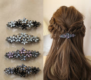 バレッタ ヘアアクセサリー レディース 髪留め 髪飾り まとめ髪 ヘアアレンジ ラインストーン 花 おしゃれ かわいい 上品 オフィス 通勤 通学 大人女子 女性用