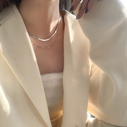 ネックレス 重ね付け風 二重 二連 レディース 女性 アクセサリー チェーン シンプル ゴールドカラー シルバーカラー お洒落 おしゃれ 上品 大人可愛い ファッション小物