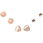ピアス 6点セット スタッドピアス アクセサリー レディース 女性 花 ハート 丸玉 シンプル おしゃれ かわいい ファッション小物 ギフト プレゼント