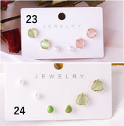 ピアス 6点セット スタッドピアス アクセサリー レディース 女性 花 ハート 丸玉 シンプル おしゃれ かわいい ファッション小物 ギフト プレゼント