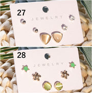 ピアス 6点セット スタッドピアス アクセサリー レディース 女性 花 ハート 丸玉 シンプル おしゃれ かわいい ファッション小物 ギフト プレゼント