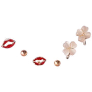 ピアス 6点セット スタッドピアス アクセサリー レディース 女性 花 ハート 丸玉 シンプル おしゃれ かわいい ファッション小物 ギフト プレゼント