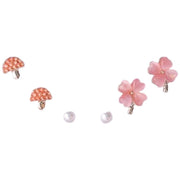 ピアス 6点セット スタッドピアス アクセサリー レディース 女性 花 ハート 丸玉 シンプル おしゃれ かわいい ファッション小物 ギフト プレゼント