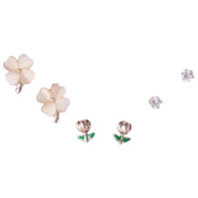 ピアス 6点セット スタッドピアス アクセサリー レディース 女性 花 ハート 丸玉 シンプル おしゃれ かわいい ファッション小物 ギフト プレゼント
